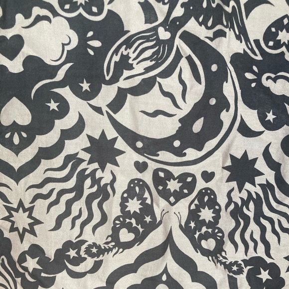 Chufy Gardenia Blouse Lightweight Voile Stencil Print NWT Top Button Front - Picture 8 of 16